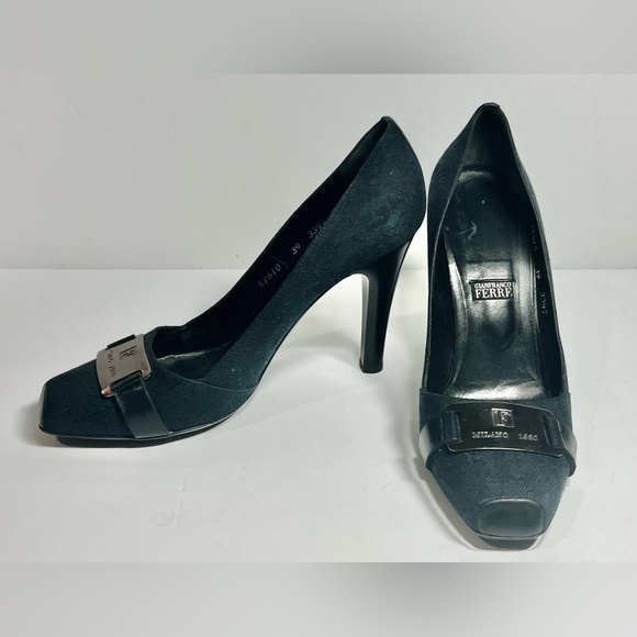 Gianfranco Ferre black women's high-heeled cocktail shoes. Size 8.5 Price $140 - Picture 1 of 7